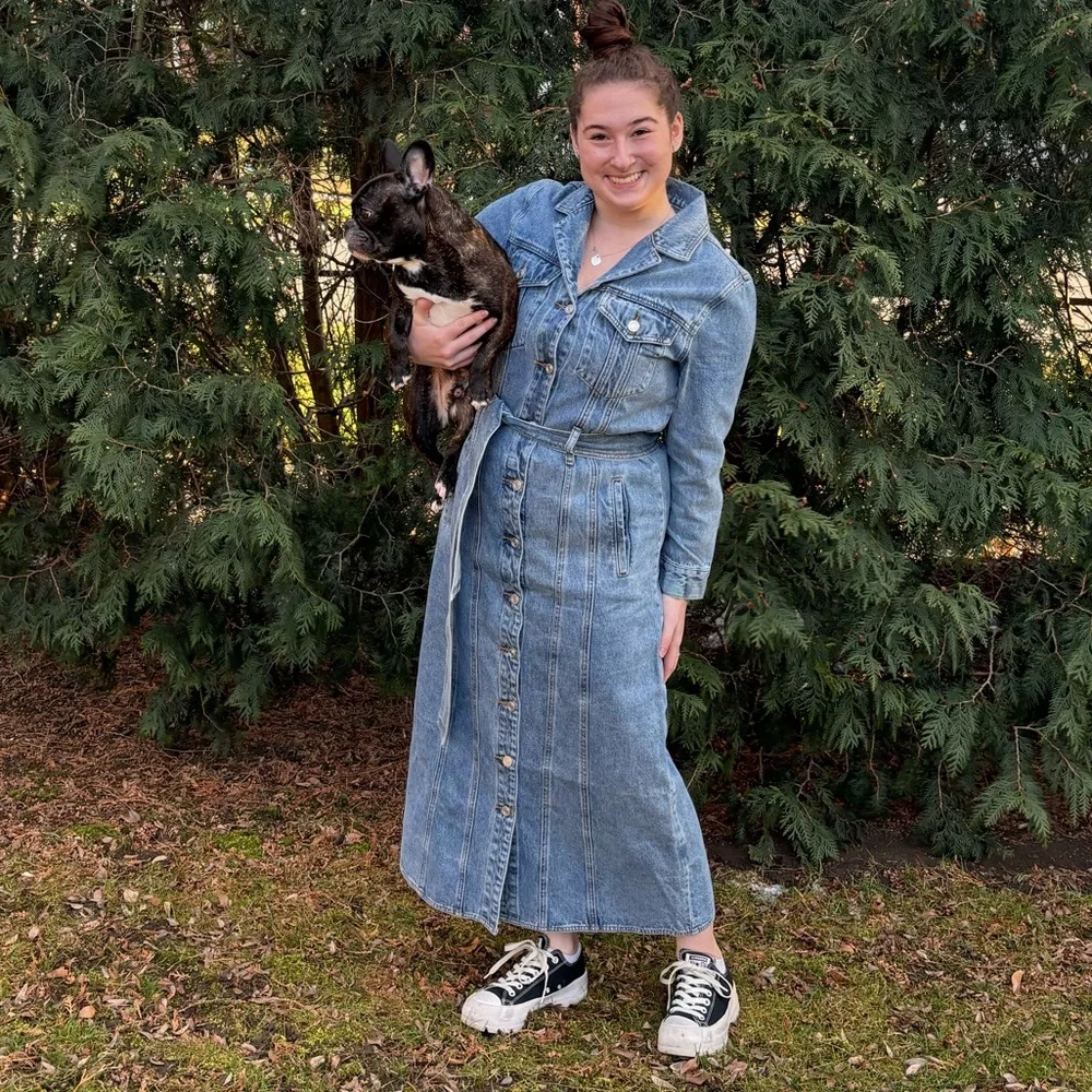 Smoke & Mirrors Los Angeles Denim Jean Maxi Dress Size Small - Picture 11 of 11